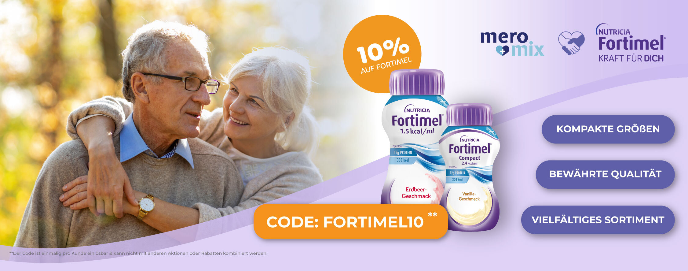 Code: Fortimel10 für 10% auf alle Fortimel Produkte. Bedingungen gelten.