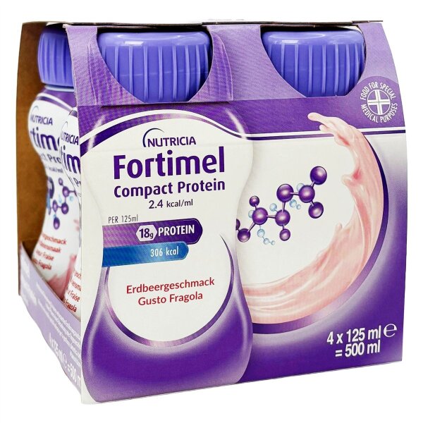 Fortimel COMPACT PROTEIN 2.4 kcal/ml Drink Erdbeere 4x125ml Trinkflasche