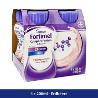FORTIMEL Compact Protein Drink Erdbeere 4x125ml Trinkflasche