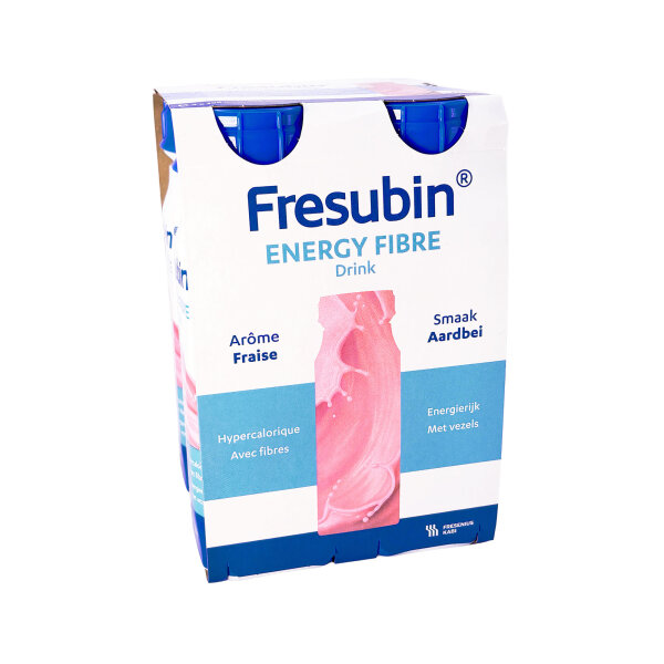 Fresubin ENERGY FIBRE Drink Erdbeere 4x200ml Trinkflasche