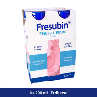 Fresubin ENERGY FIBRE Drink Erdbeere 4x200ml Trinkflasche