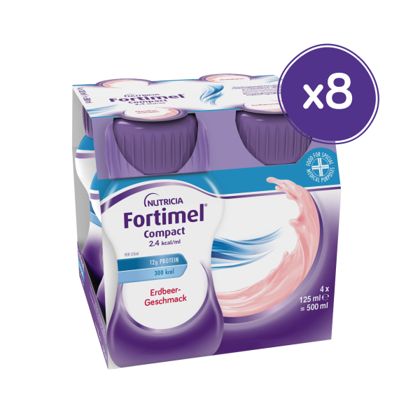 Fortimel Compact 2.4 kcal/ml Drink Erdbeere 32x125ml Trinkflasche
