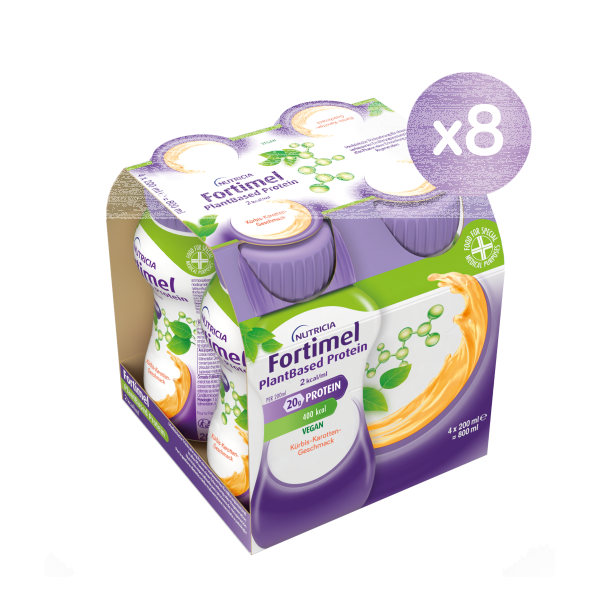 Fortimel PlantBased Protein 2 KCAL/ml Kürbis-Drink Karotte 32x200ml Trinkflasche